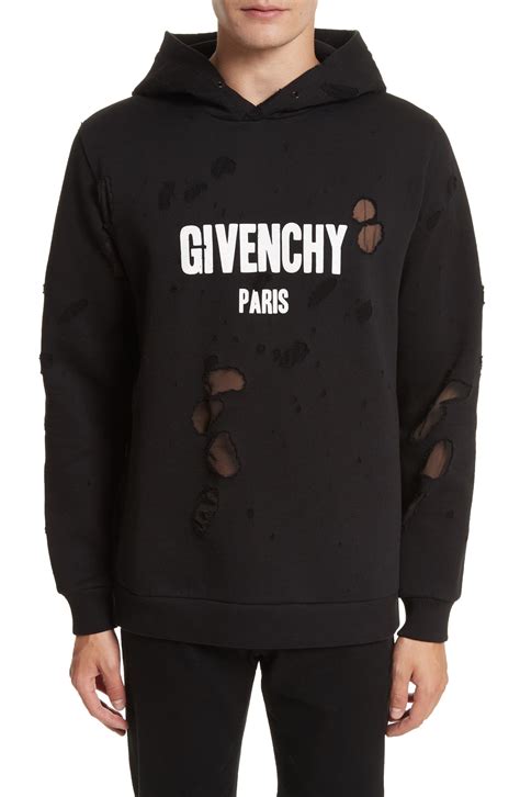 givenchy distressed logo t shirt|reversible givenchy black hoodie.